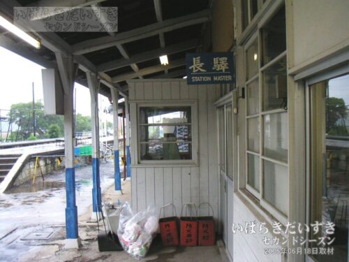 鉾田駅 駅舎側面から見た駅長室（2006年撮影）
