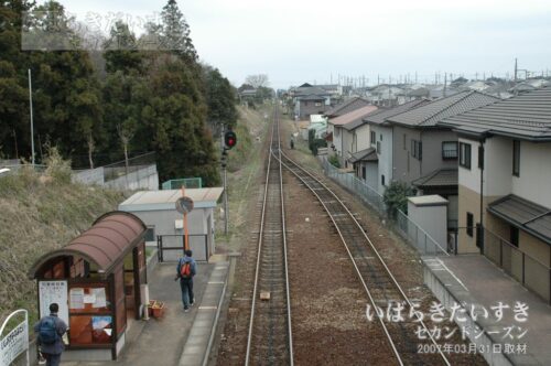 石岡南台駅 駅ホーム 南方常陸小川方面を望む（2007年）