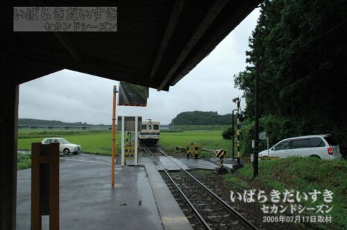 中根駅 駅ホーム 南方那珂湊方面を望む（2006年撮影）