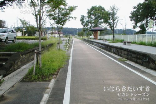 常陸藤沢駅 駅跡を土浦方面に望む（2002年撮影）