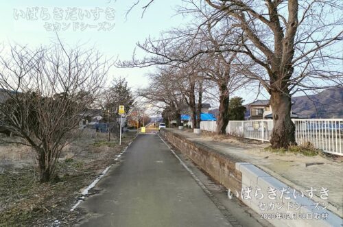 東飯田駅 駅ホームを岩瀬方面に望む（2020年撮影）