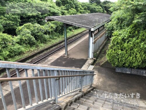 徳宿駅 駅ホーム 水戸方面を望む（2018年）