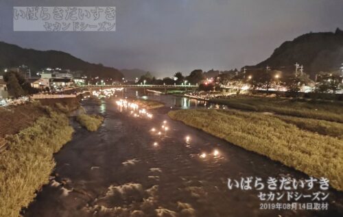 茨城百景 包含風景 久慈川の燈籠流し