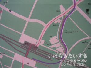 土浦駅東口の駅前マップ今は無き、「小網屋」「東武ホテル」「西友」「（旧）イトーヨーカドー」の文字が。