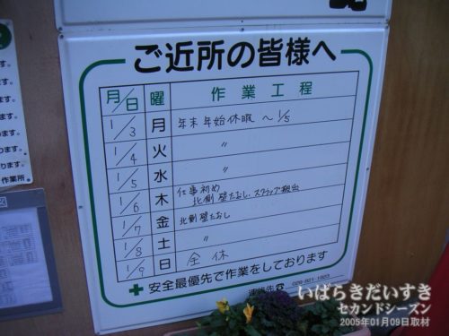 西友土浦店 解体工程表。