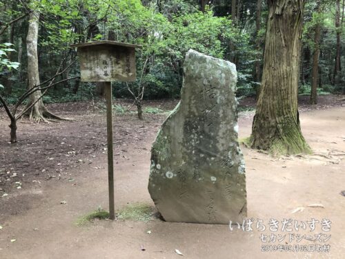 芭蕉句碑 | 要石広場の一角に、「枯枝に 鴉のとまりけり 穐の暮」。旅人松尾芭蕉先生が詠んだ句碑。