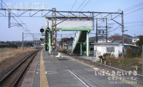 南中郷駅 駅ホーム 北方いわき方面を望む（2005年）