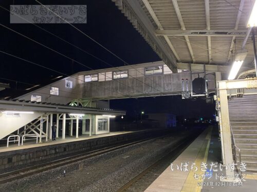 佐和駅 駅ホームから水戸方面を望む（2021年撮影）
