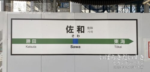 佐和駅 駅名標 （2022年撮影）