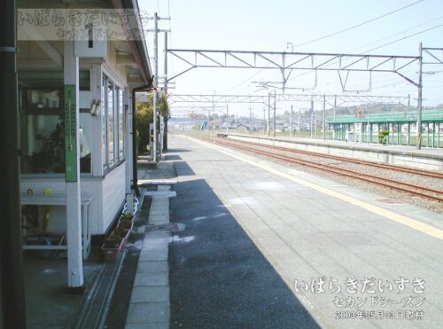 草野駅 駅ホームにて仙台方面を望む（2003年撮影）
