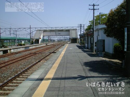 草野駅 駅ホームにていわき方面を望む（2003年撮影）