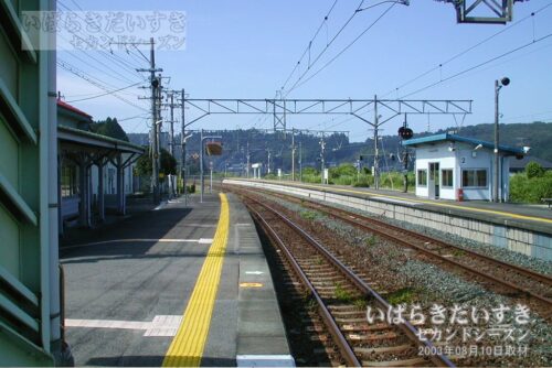竜田駅 駅ホームから北方仙台方面を望む（2003年撮影）