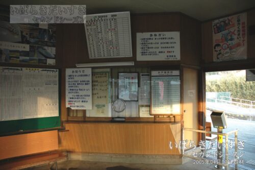 稲田駅 旧駅舎 きっぷうりば窓口（2005年撮影）