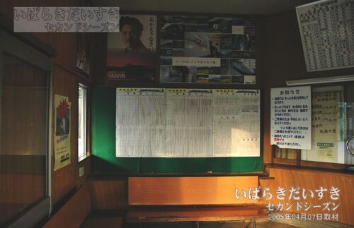 稲田駅 旧駅舎 構内掲示板（2005年撮影）