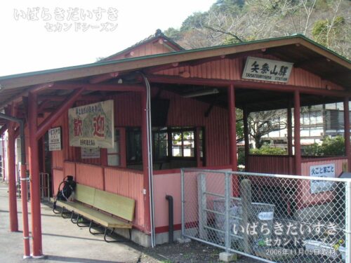 矢祭山駅 駅舎をホームから望む（2006年）