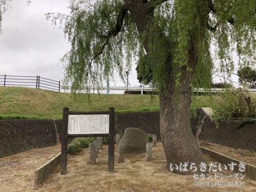 水戸市街地から万代橋を渡った先に碑があります。